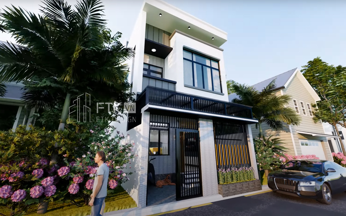 Thiết kế nhà phố 2 tầng đẹp hiện đại - NP2506