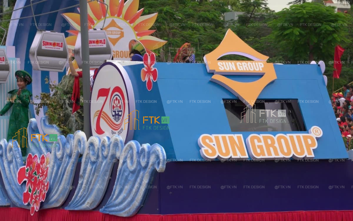 Xe mô hình diễu hành lễ hội - Mẫu mô hình xe diễu hành của tập đoàn SUNGROUP do FTK DESIGN sản xuất