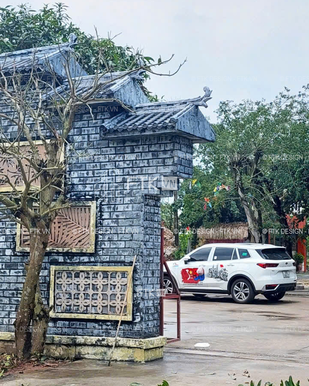 Mẫu cổng đá đẹp trang trí phim trường cổ điển.