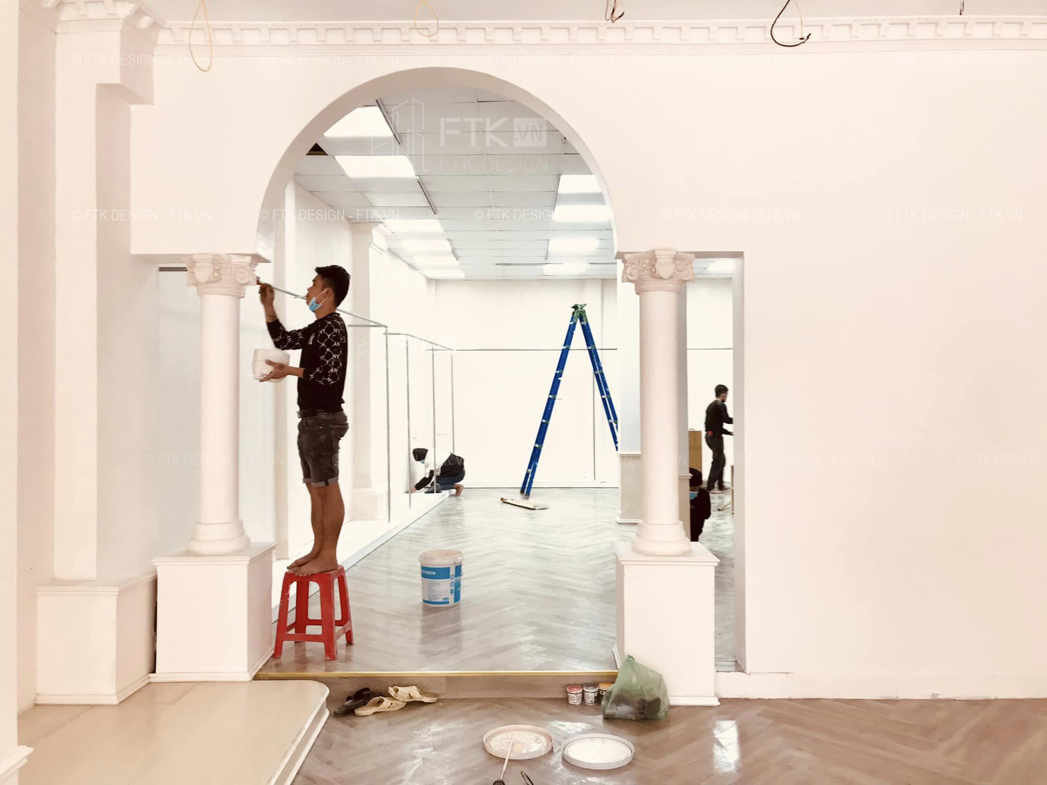 Hình ảnh thi công hoàn thiện phim trường