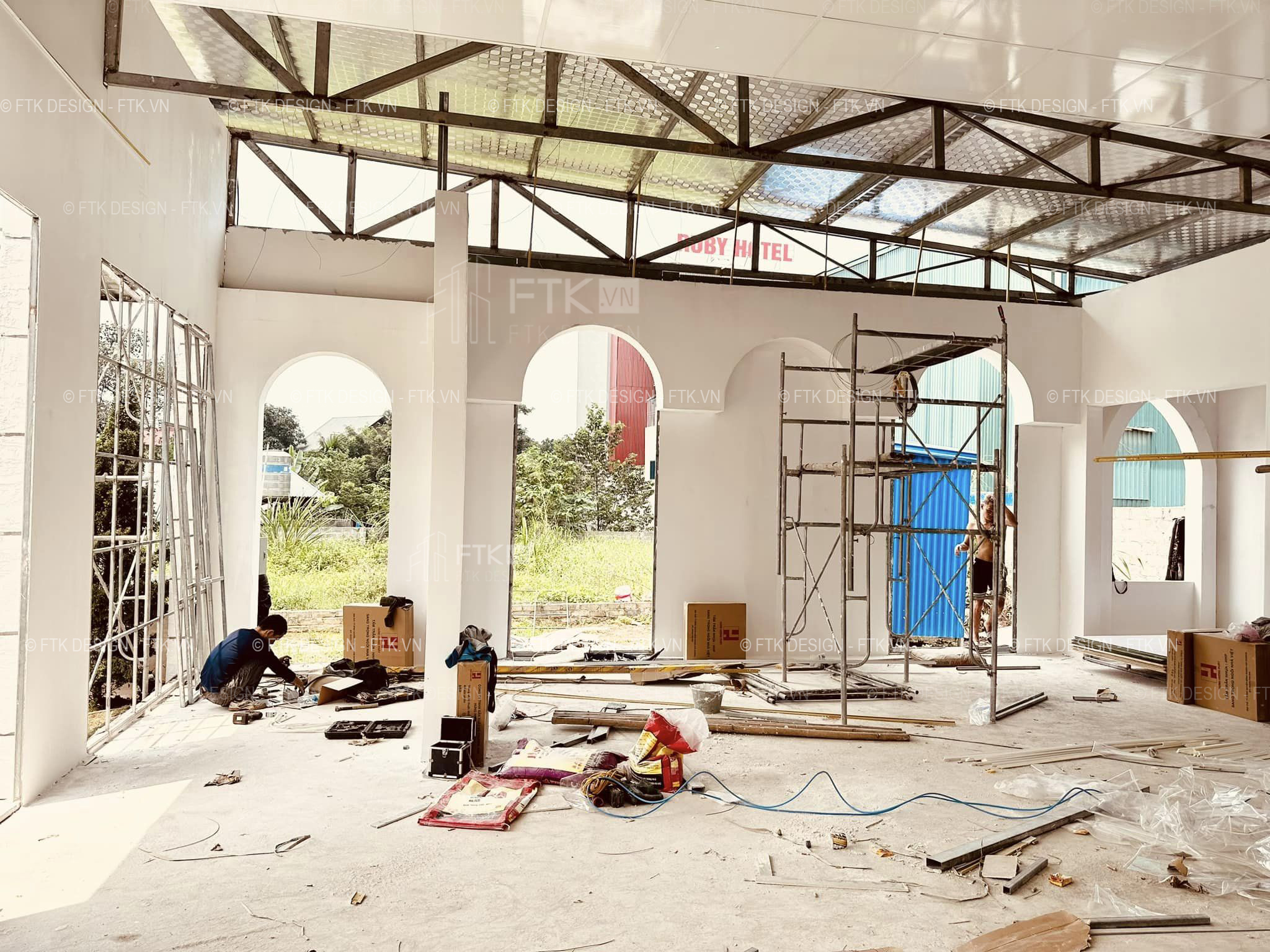 Hình ảnh thi công hoàn thiện phim trường